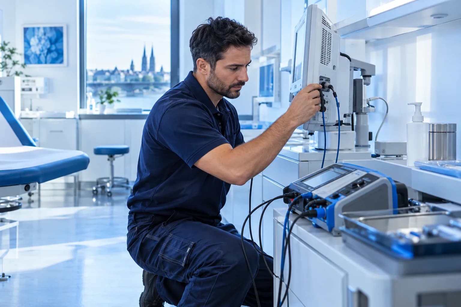Prüfung eines medizinischen Geräts in einer Arztpraxis